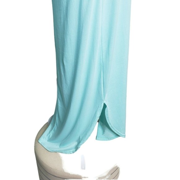 For G and PL Goddess Summer Side Slit Halter Maxi Dress Cover Up Blue Size M - Picture 5 of 8